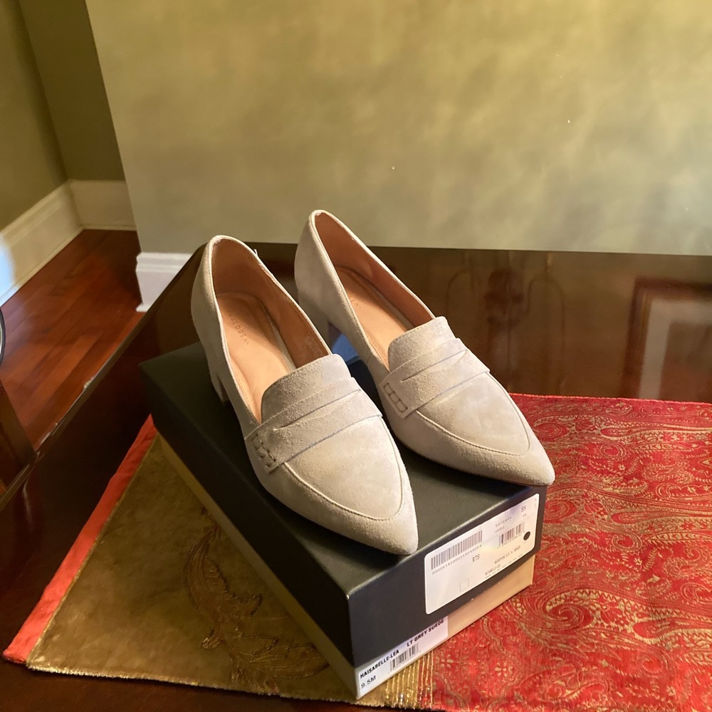 Light Gray Suede Ankle Boots